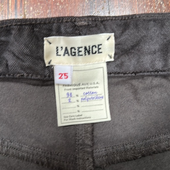 L’AGENCE Women’s Velvet Jeans Pants Size 25 Charcoal Gray Flare Bell Bottoms - Picture 3 of 4
